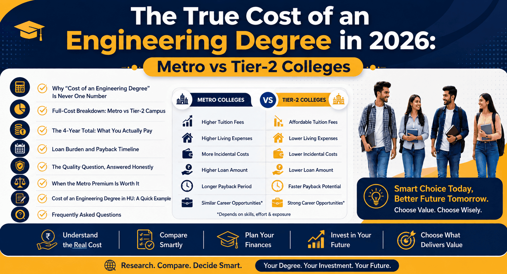 The True Cost of an Engineering Degree in 2026: Metro vs Tier-2 Colleges