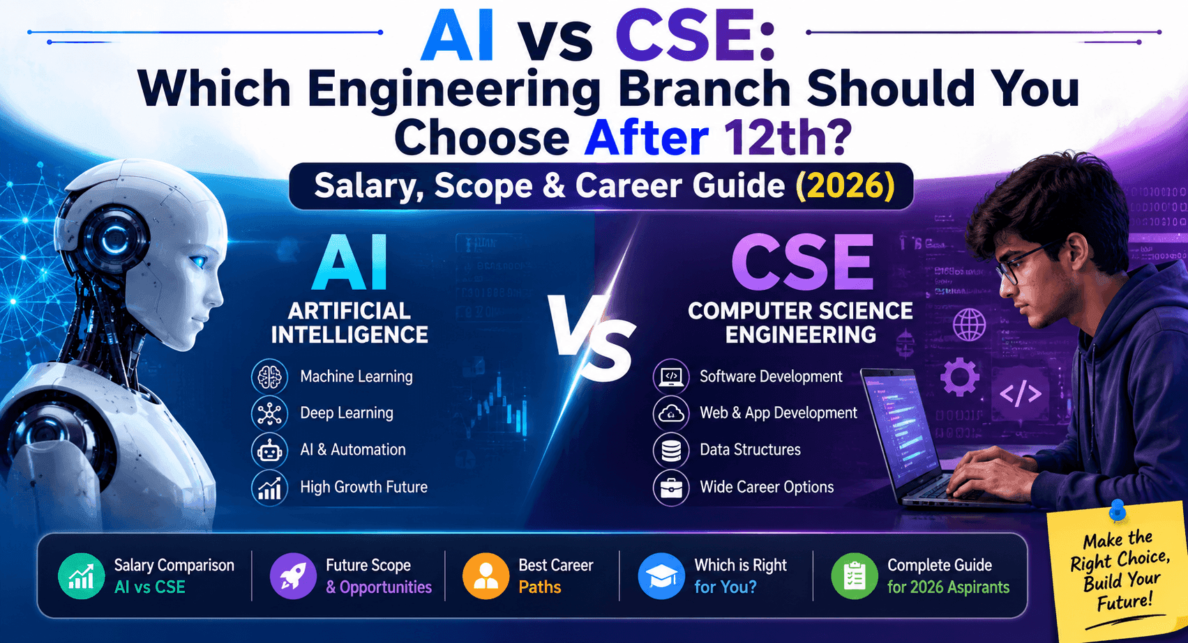AI vs CSE: Which Engineering Branch Should You Choose After 12th? Salary, Scope & Career Guide (2026)